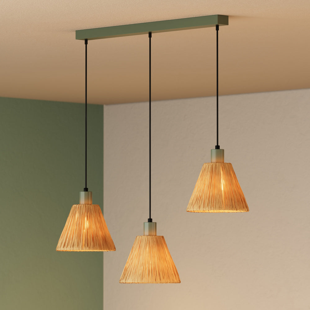 OSRAM-LEDVANCE LED-Pendelleuchte 3LEDs Decor Raffia Pendant Linear 3XE27 G br