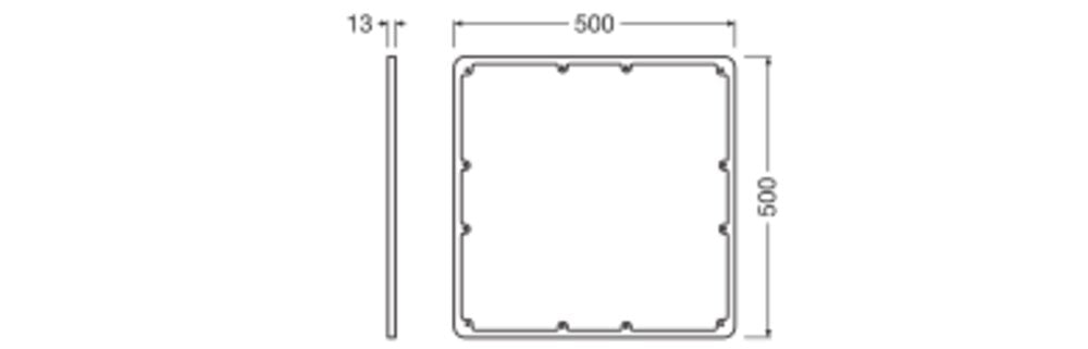 LEDVANCE Dekorelement si Alu L500mm SF FLAT 500 SQUARE FRAME SI B500mm