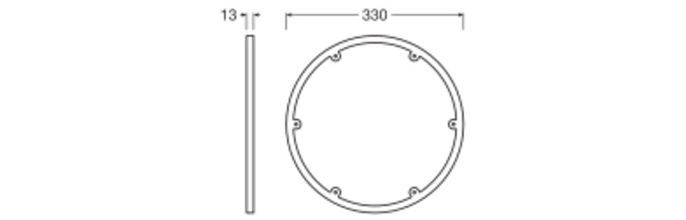 LEDVANCE Dekorelement si Alu 330mm SF FLAT 330 ROUND FRAME SI H13mm