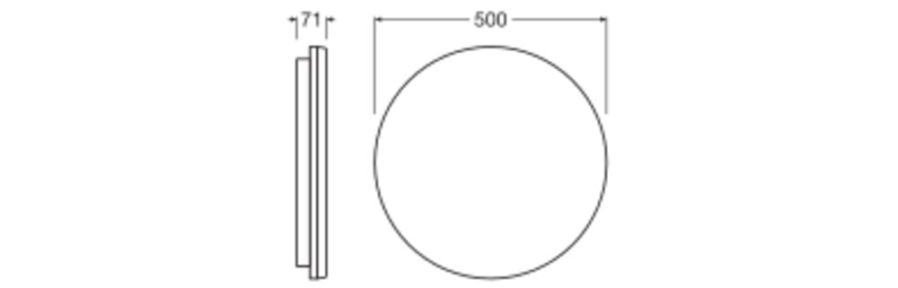 LEDVANCE LED-Anbauleuchte 19-27W 3780lm SF FLAT RD DALI 500 P 27W CS 3000-4000K
