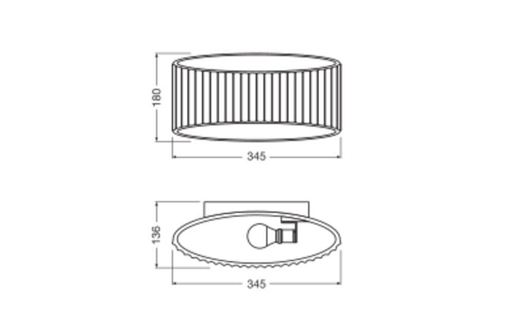 LEDVANCE LED-Wandanbauleuchte 60W ws Decor Plaster Band Wall 345 1XE27 W