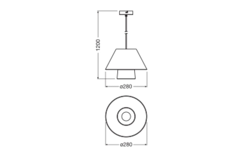 LEDVANCE LED-Pendelleuchte 1LED br E27 Decor Bamboo Paper Hut Pendant 280 sym