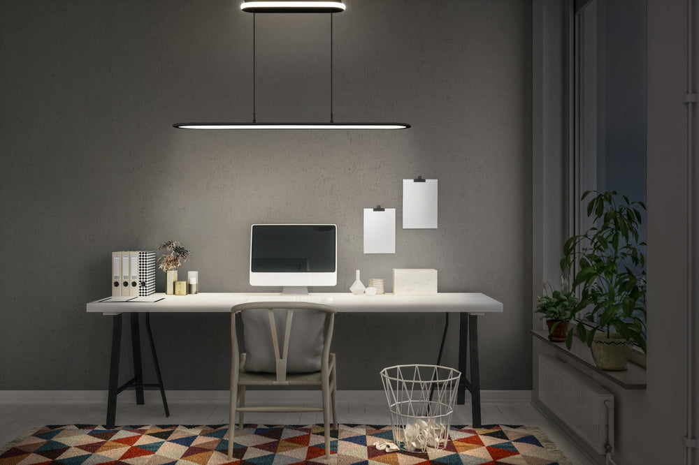 LEDVANCE LED-Pendelleuchte 1LED 4000K sw Office Line Panel Ellipse 57W 940 B 2700