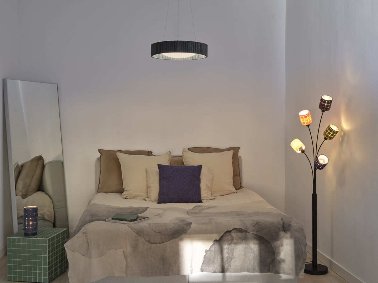 LEDVANCE LED-Pendelleuchte 1LED 3000K gr Decor Felt Cylinder Pendant 28W 830 1000