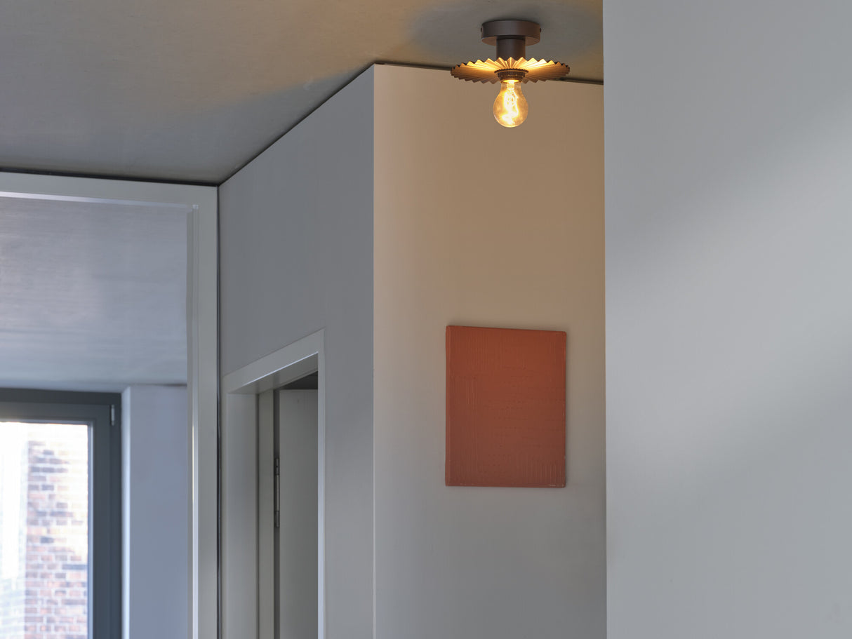 LEDVANCE LED-Anbauleuchte 60W gr Decor Plissee Ceiling E27 Dark Grey