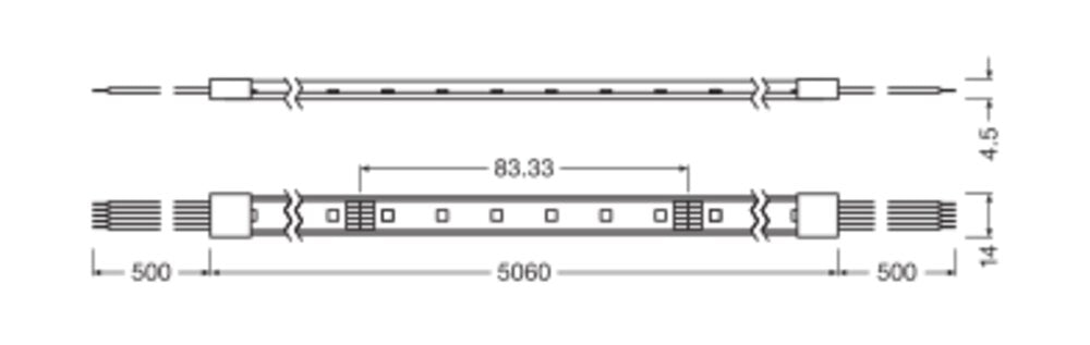 LEDVANCE LED-Lichtband 21W/m rgbw 6500K LS P 1000 RGBW 965 5 IP67 168Stk/m IP67