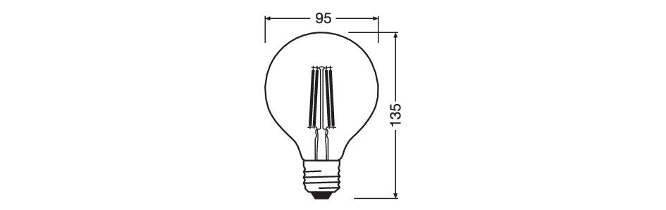 LEDVANCE LED-Kugellampe FM E27 G95 3,8W LED Classic Globe 95 60 Fil S 3.8W 4000K