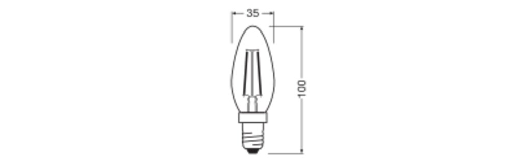 LEDVANCE LED-Kerzenlampe FM E14 2,5W ws LED Classic B 25 Filament 2.5W 827 2700K