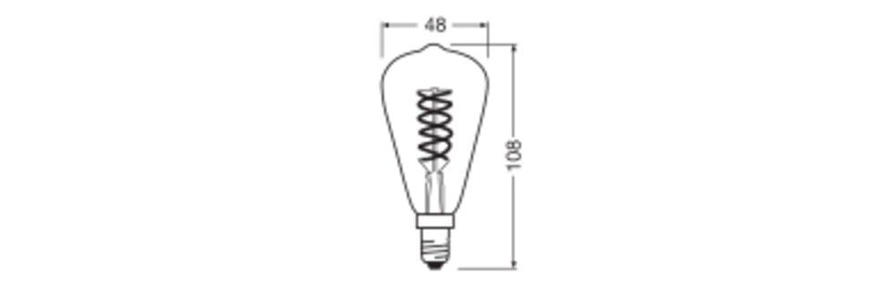 OSRAM LED-Lampe FM E14 4,8W 2200K go G 1906 Edison 32 Spiral Fil DIM 4.8W 360lm