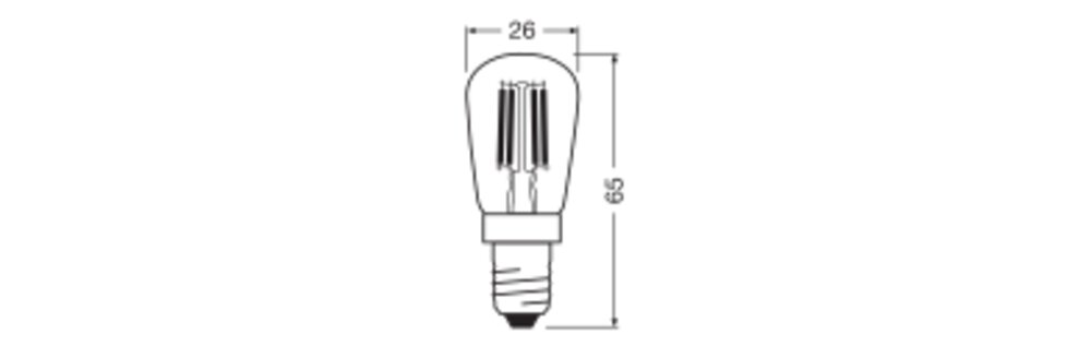 OSRAM LED-Lampe FM E14 2,8W 2200K go F Vintage 1906 T26 25 Filament DIM 2. 250l