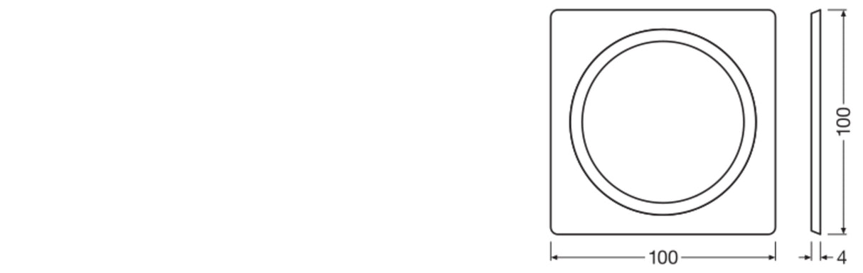 LEDVANCE Befestigungsset sw ST 68mm SPOT FRAME 100X100 1X D68 BK L100mm