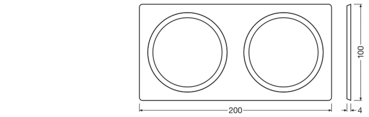 LEDVANCE Befestigungsset ws ST 68mm SPOT FRAME 100X200 2X D68 WT L200mm