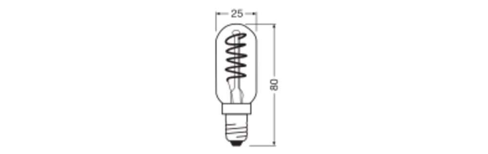 OSRAM LED-Lampe FM E14 2,8W 2200K go F 1906 T26 25 Spiral Filament DIM 2.8 250l