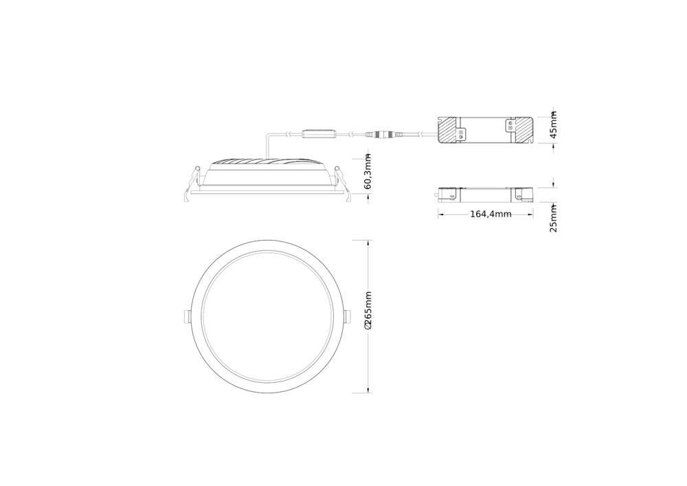 LEDVANCE LED-Einbaustrahler 30-42W EVG DL CMFT DA D250 P 42W MS 940 OP WT DALI