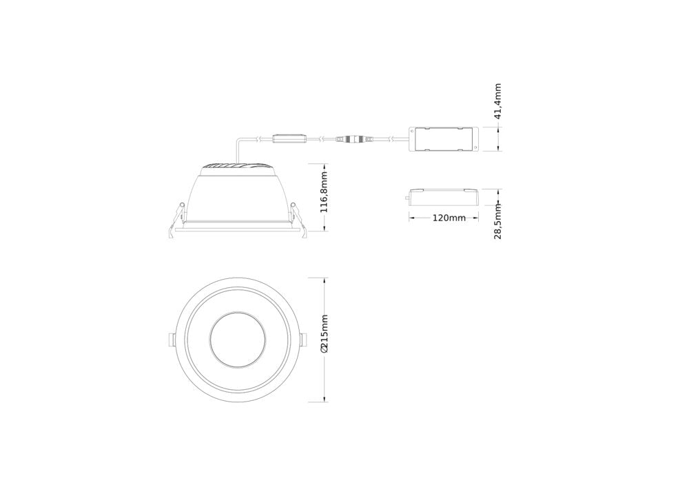 LEDVANCE LED-Einbaustrahler 20-30W EVG DL CMFT D200 P 30W MS 940 U19 WT 1LED
