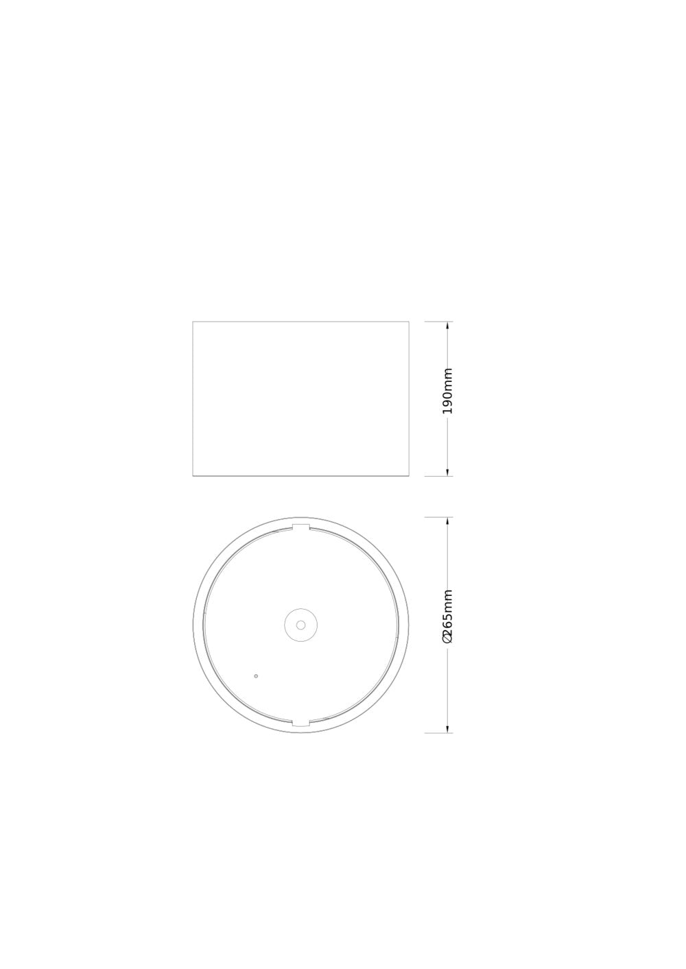LEDVANCE Einbaurahmen gr ST 265mm DL CMFT FRAME D250 GY H190mm