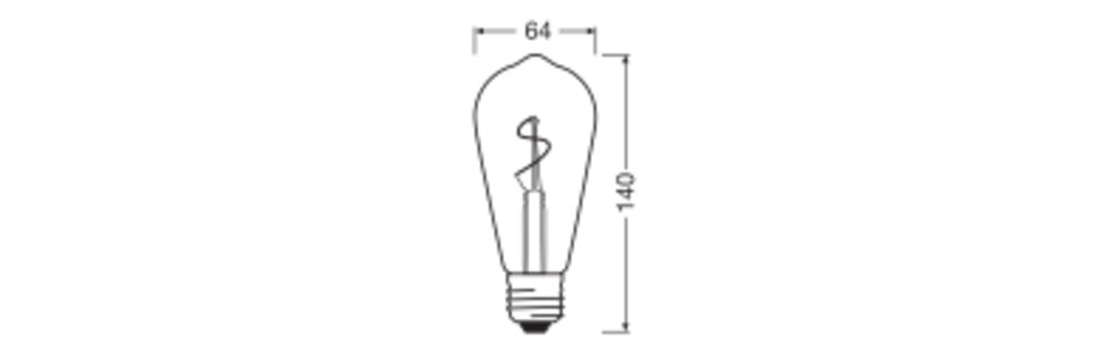 OSRAM LED-Lampe FM E27 1,8W 2200K go kl 1906 Edison Spiral Filament 1.8W 82 30lm