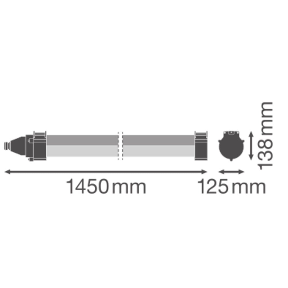 LEDVANCE LED-Feuchtraumleuchte 43W 4000K DP MAX 1200 S 43W 840 XW IP69 6200lm gr