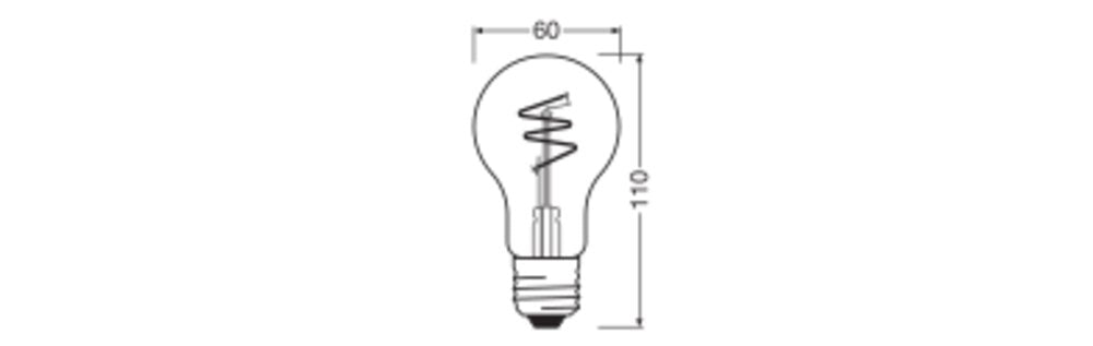 OSRAM LED-Lampe FM E27 3W 1800K ws 45lm 1906 Cla A 60 5 Spiral Fil DIM 3W 6 dim