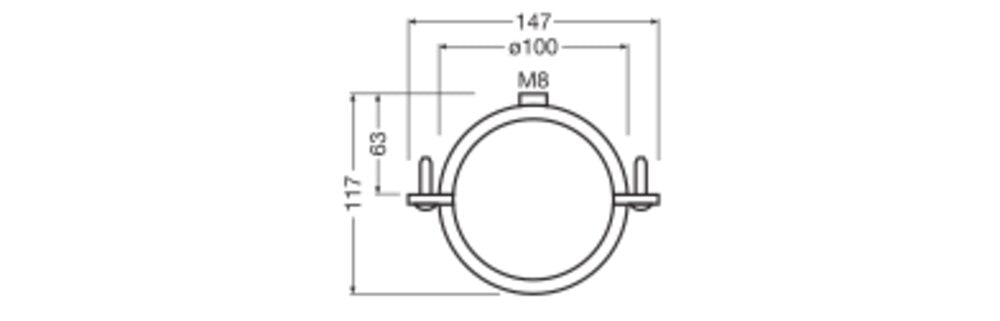 LEDVANCE Befestigungsset si ST 100mm DP MAX MOUNTING TUBE CLAMPS V4A L147mm