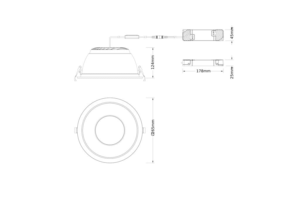 LEDVANCE LED-Einbaustrahler 42W EVG 1LED DL CMFT ZB D250 P 42W 93040 U19 WT ws