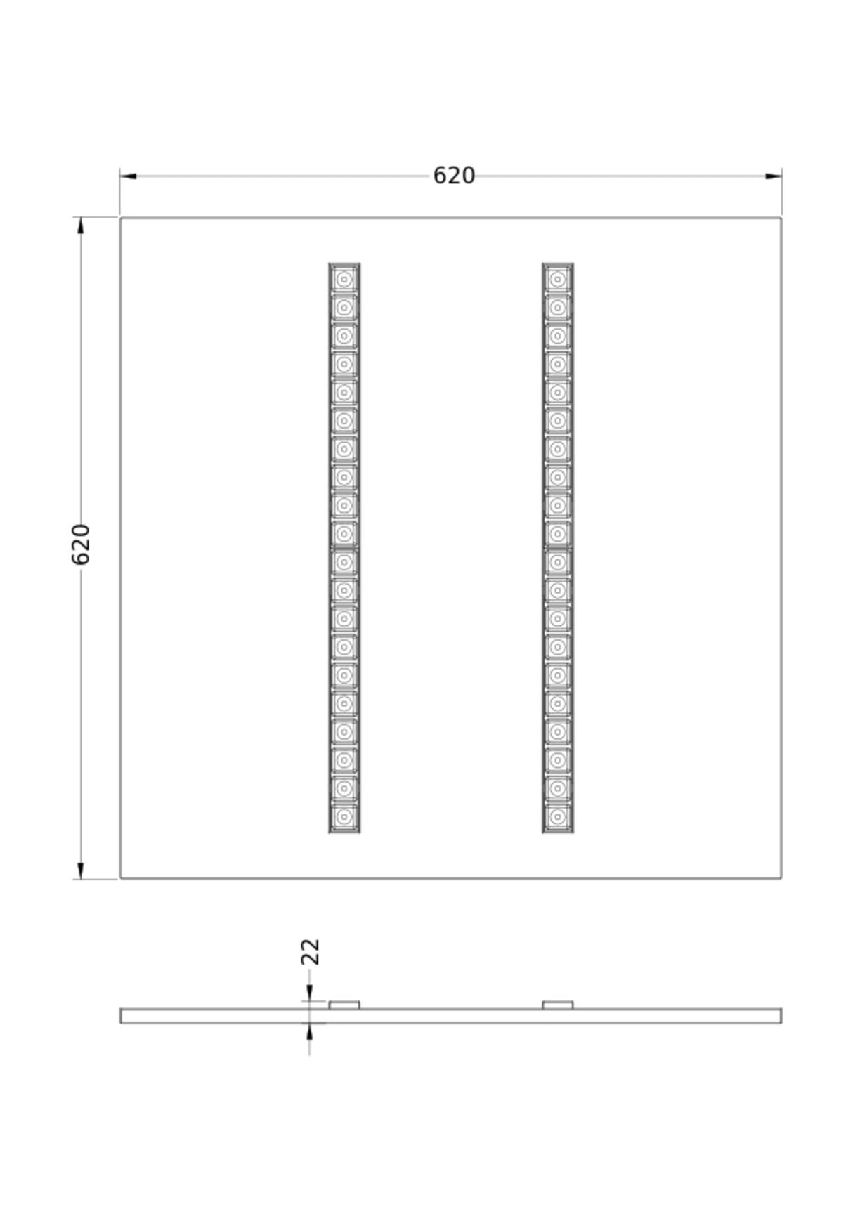 LEDVANCE LED-Panel 620x620mm 38W 3000K PL INV 625 ZB P 38W 930 U19 BK 4700lm