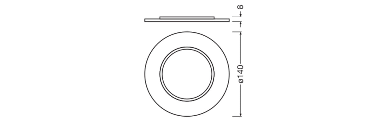 LEDVANCE Dekorelement gr Alu 140mm H8mm DL CMFT EXT RING D140 GY