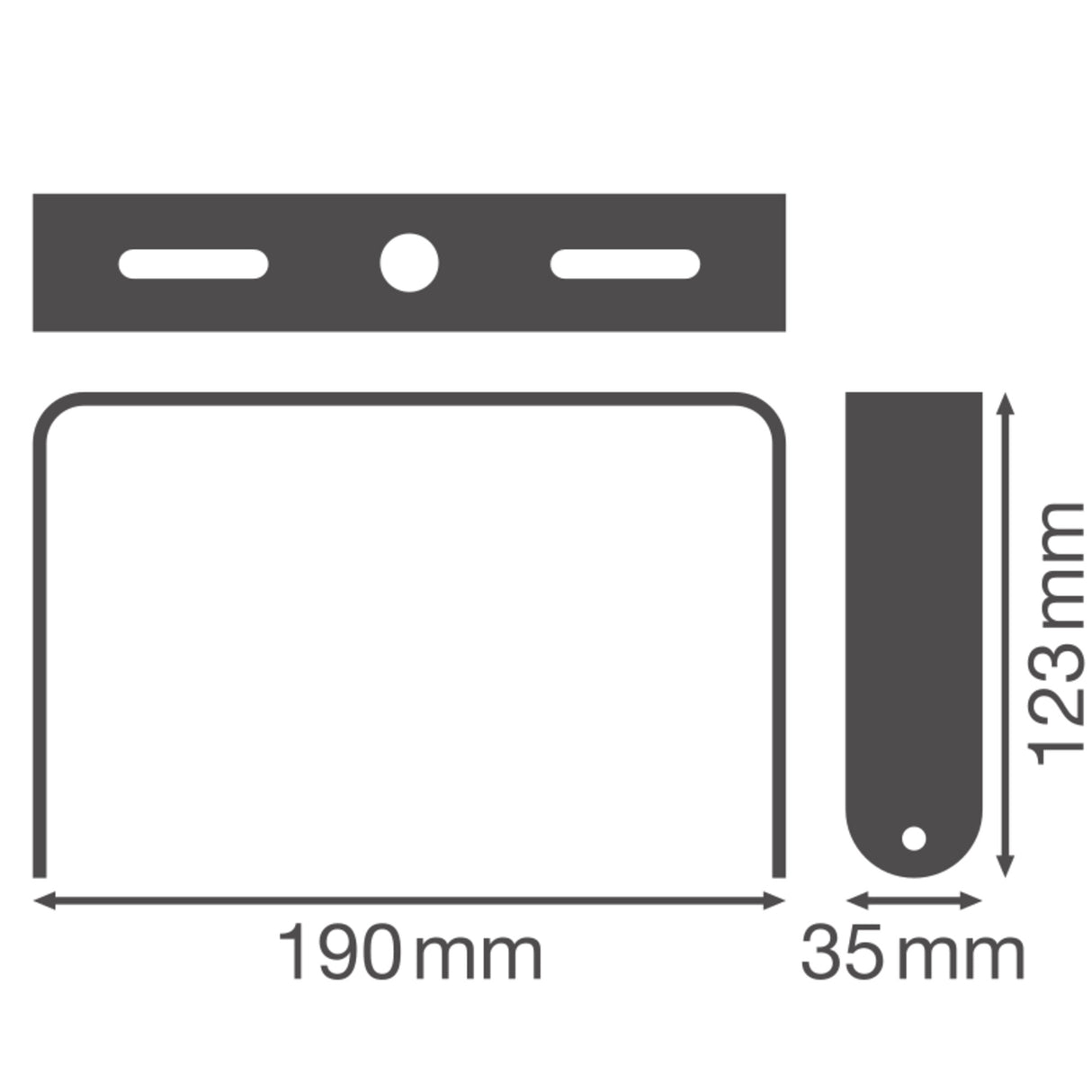 LEDVANCE Montagebügel sw ST L190mm H35mm HB COMP BRACKET 120W B123mm