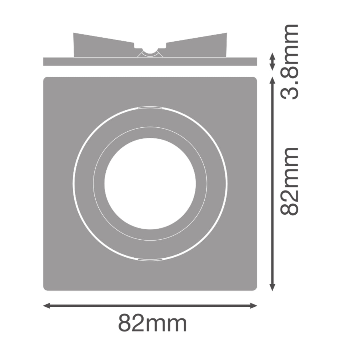 LEDVANCE Dekorelement ws Alu L82mm B82mm SP CBO IP65/5X RING ADJ SQUARE WT H3,8mm