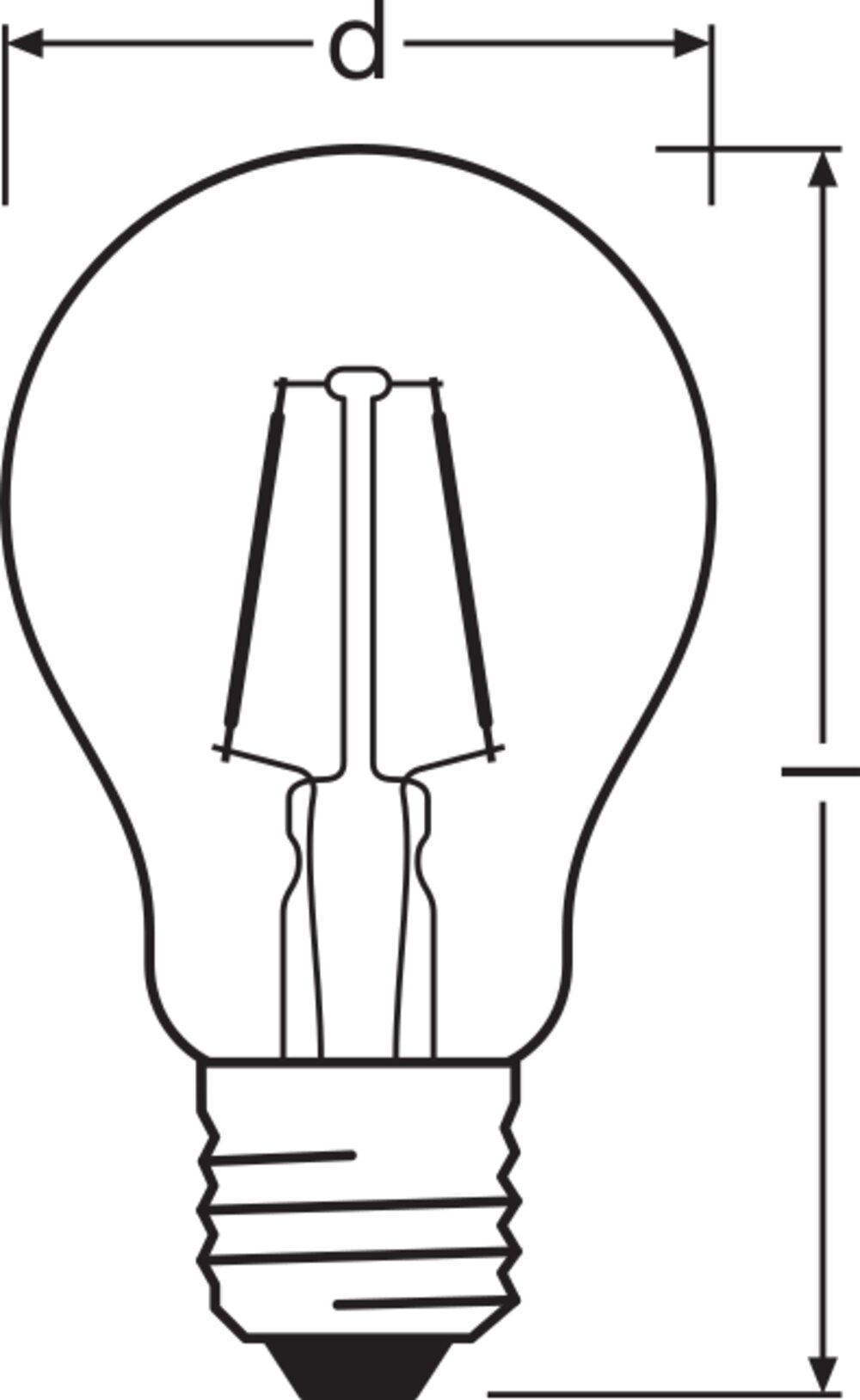 OSRAM LED-Lampe FM E27 2,5W 2400K ws F Vintage 1906 Classic A 22 Fil 2.5W 220lm