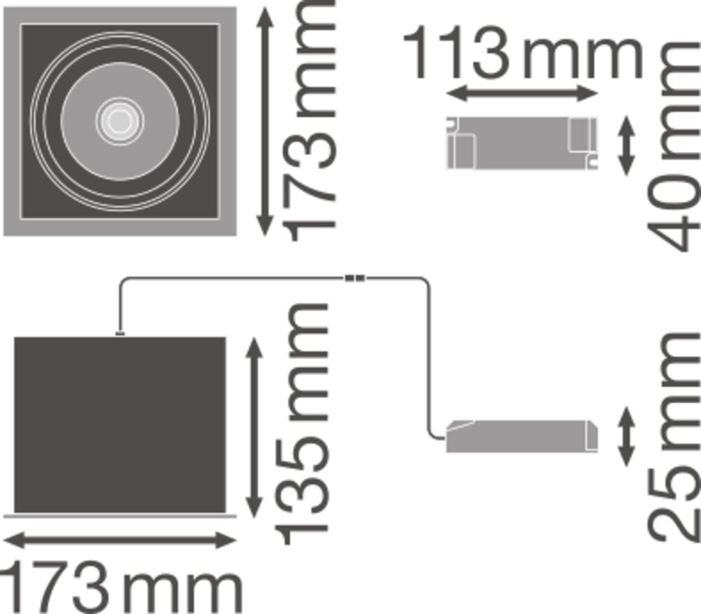 LEDVANCE LED-Einbaustrahler 30W Konv ws SPOT MULTI 1 x 30W 3000K FL WT/BK 1LED