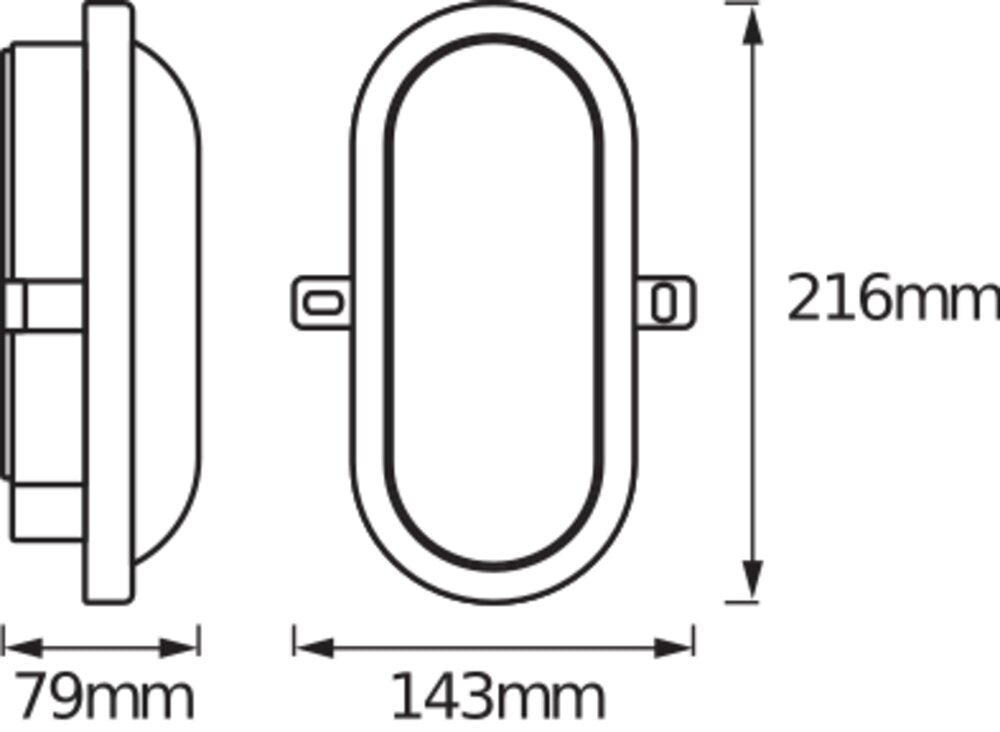 LEDVANCE LED-Ovalanbauleuchte 11W 4000K LED Bulkhead 11W 4000K Black 840lm sw