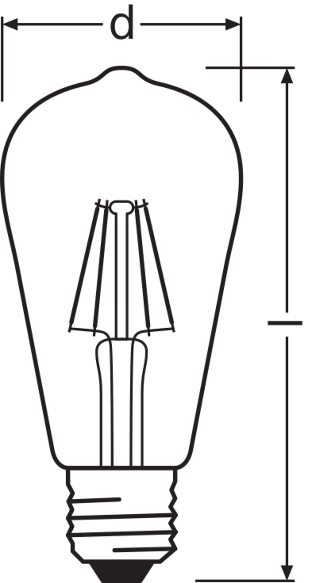 LEDVANCE LED-Lampe FM E27 5,8W 4000K ws LED EDISON 60 DIM S 60 5.8 W/4000 K 806l
