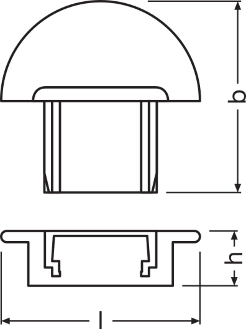 LEDVANCE Endkappe ws Kst L20,2mm B21,7mm LS AY -PF01/EC H6,7mm