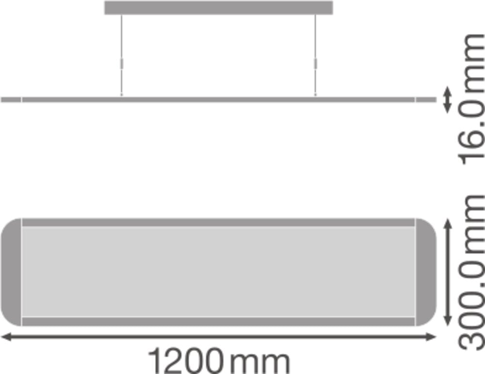 LEDVANCE LED-Pendelleuchte 1LED 3000K PANEL D/I 1200 36 W 3000 K UGR19 3800lm