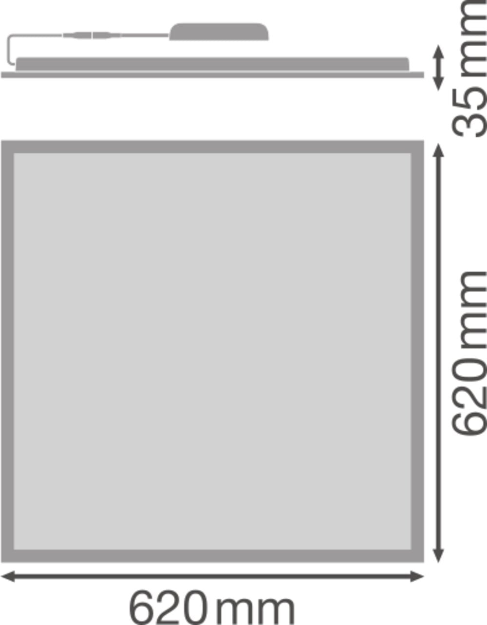 LEDVANCE LED-Panel 620x620mm 35W 3000K PL COMP 625 V 35W 830 840 U19 PS 3300lm