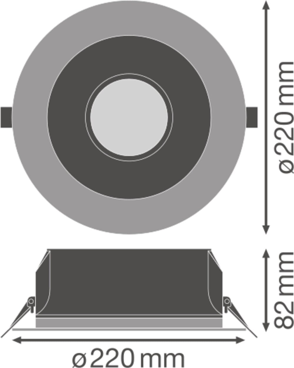 LEDVANCE LED-Einbaustrahler 21W Konv ws DL UGR19 PFM DN195 21 W 830 WT IP54 DALI