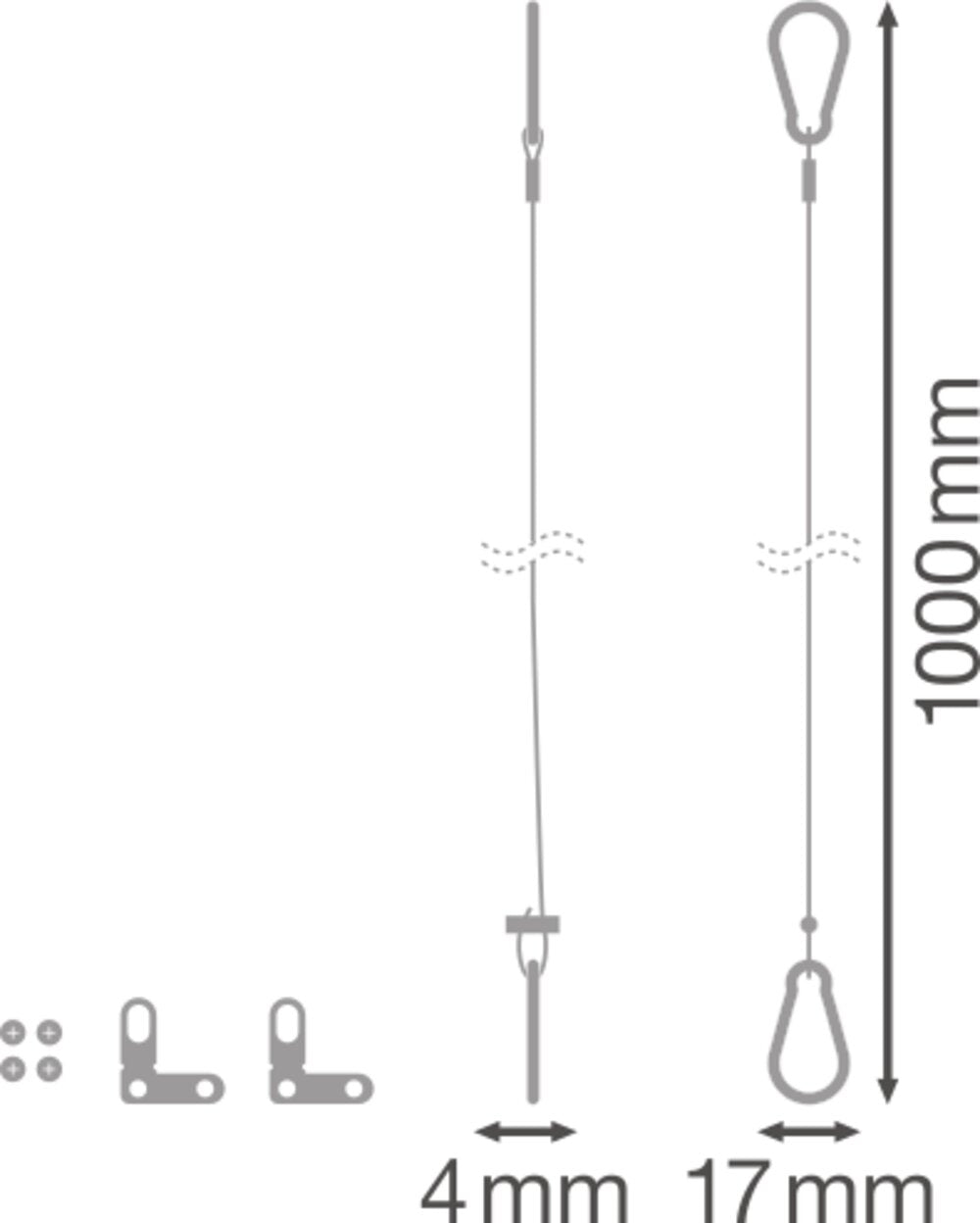LEDVANCE Seilabhängung L1000mm B17mm PANEL SECURITY KIT 4x H4mm
