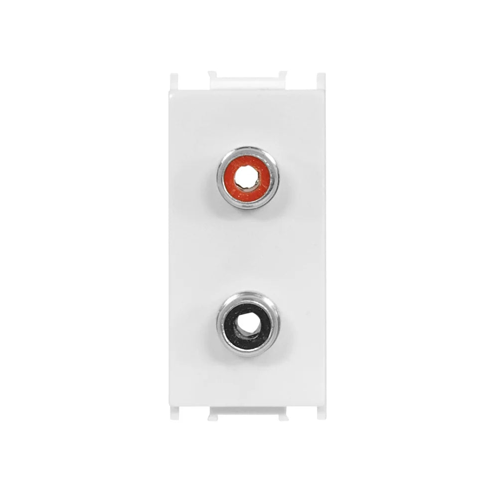 Audiosteckdose 1M 2xRCA, weiß