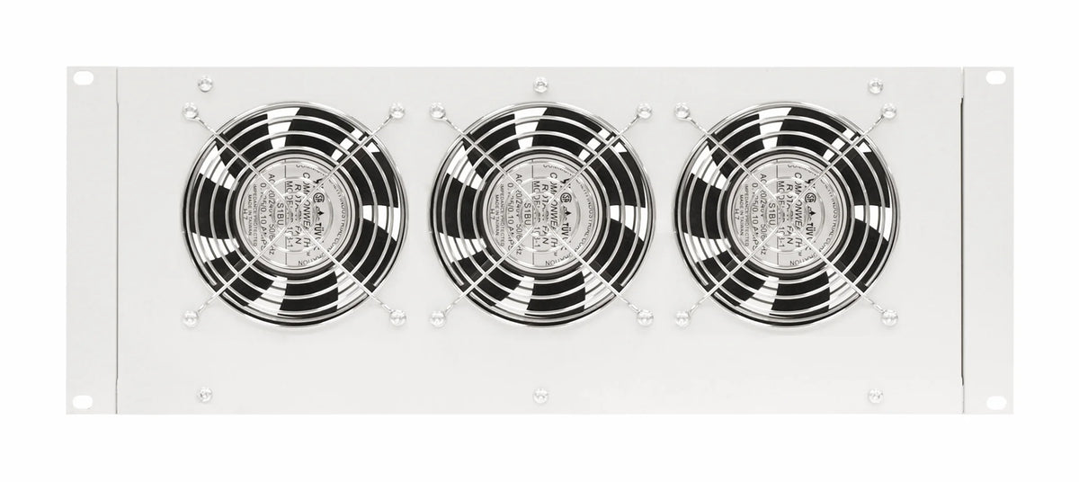 Dachlüfter mit 3 Ventilatoren u.Thermostat, 19", 4HE,RAL7035