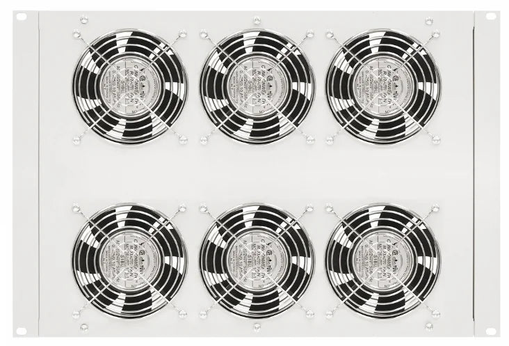 Dachlüfter mit 6 Ventilatoren u.Thermostat, 19", 8HE,RAL7035