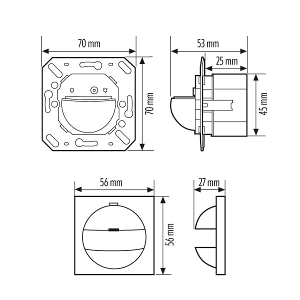 ESYLUX Bewegungsmelder 0-180° UP ws BWM Basic MD 180i/16 Set SKK IP40 fernb