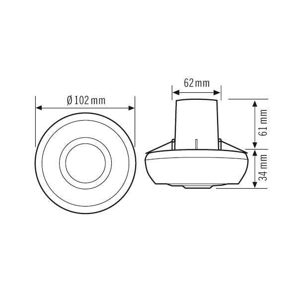 ESYLUX Bewegungsmelder 180-360° EB ws MD 360/8 Basic FM BWM IP40 2300W