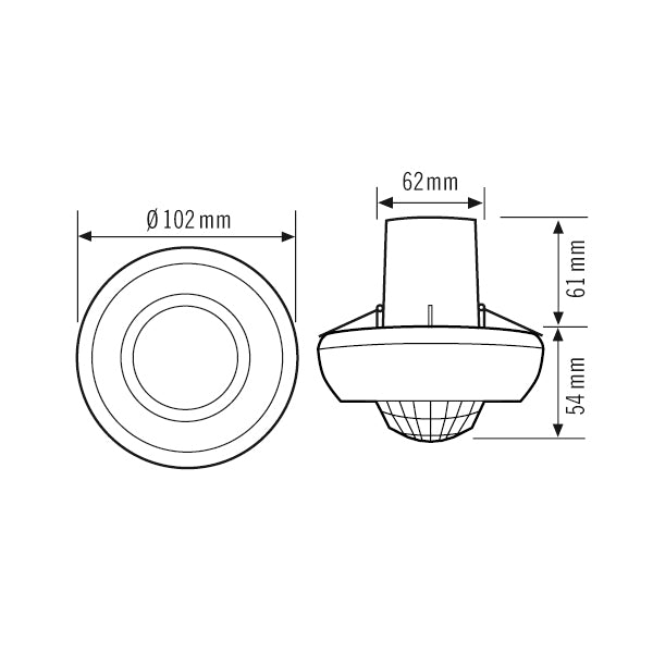 ESYLUX Bewegungsmelder 180-360° EB ws MD 360/24 Basic FM BWM IP40 2300W