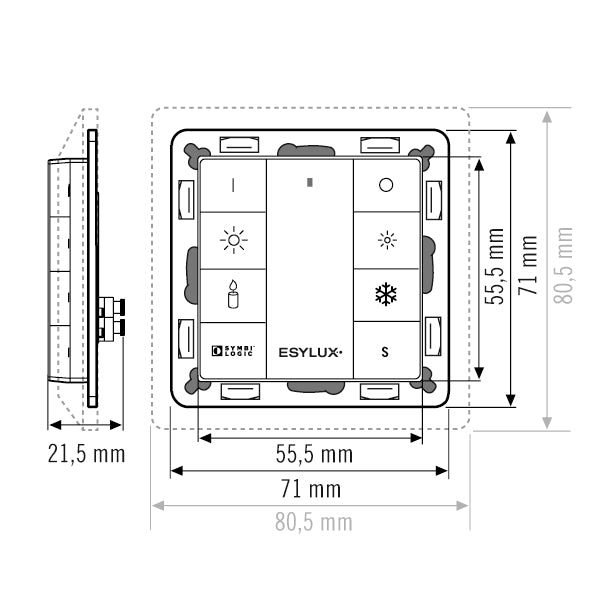 ESYLUX Controll-Panel IP20 Push Button x8 TW ELC
