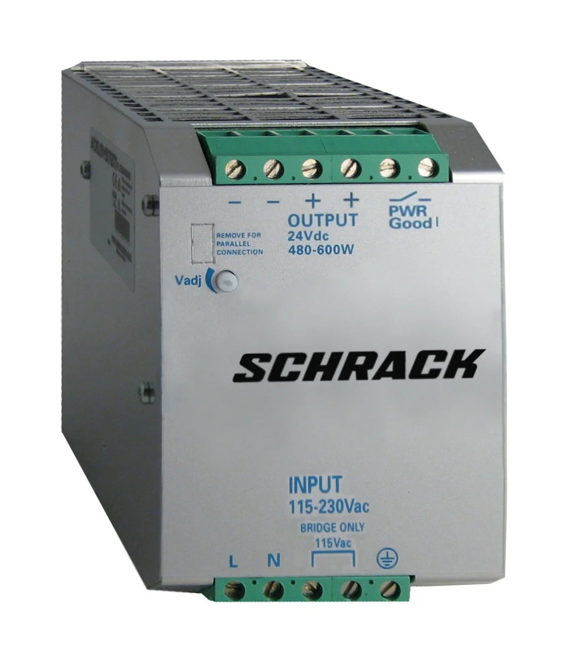 Einphasiges Netzgerät getaktet, 230VAC/24VDC, 22A bei 50°C