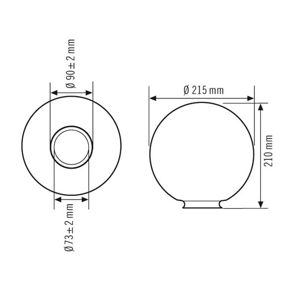 ESYLUX Ersatzglas 360° sym direkt Glas AL Systemglas MONZA 215x210mm