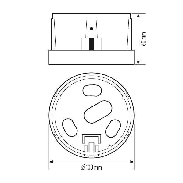 ESYLUX Montageplatte alu 100mm H60mm ALVA BL 700/100 BASE PLATE AN