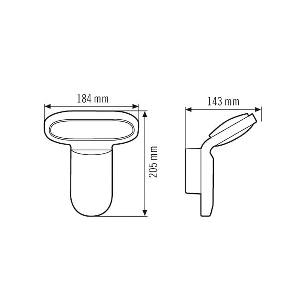 ESYLUX LED-Wandanbauleuchte 16,5W 5000K OL/AOL OL WL 200 OP 1700 850 BK 1650lm