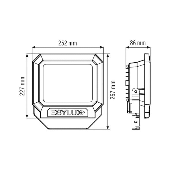 ESYLUX LED-Anbaustrahler 48W Konv 1LED OFL/AFL SUN SUN OFL TR 5100 830 BK sw